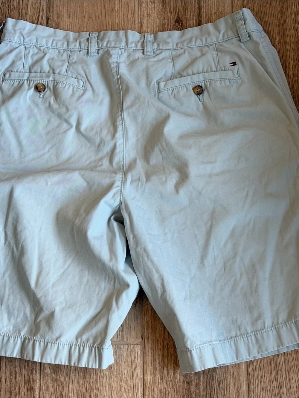 Tommy Hilfiger Light Pale Ice  Blue Chino Twill Golf Shorts Size 34